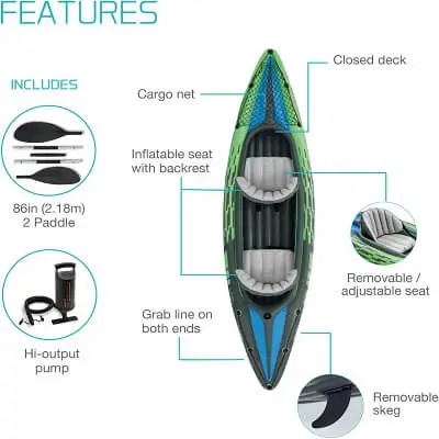 Intex Challenger K2 Inflatable Kayak features